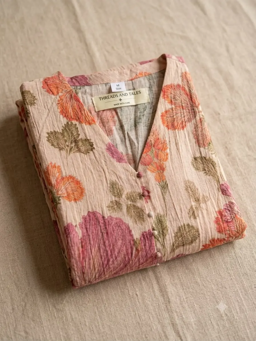 Blush Floral Crinkle Dress