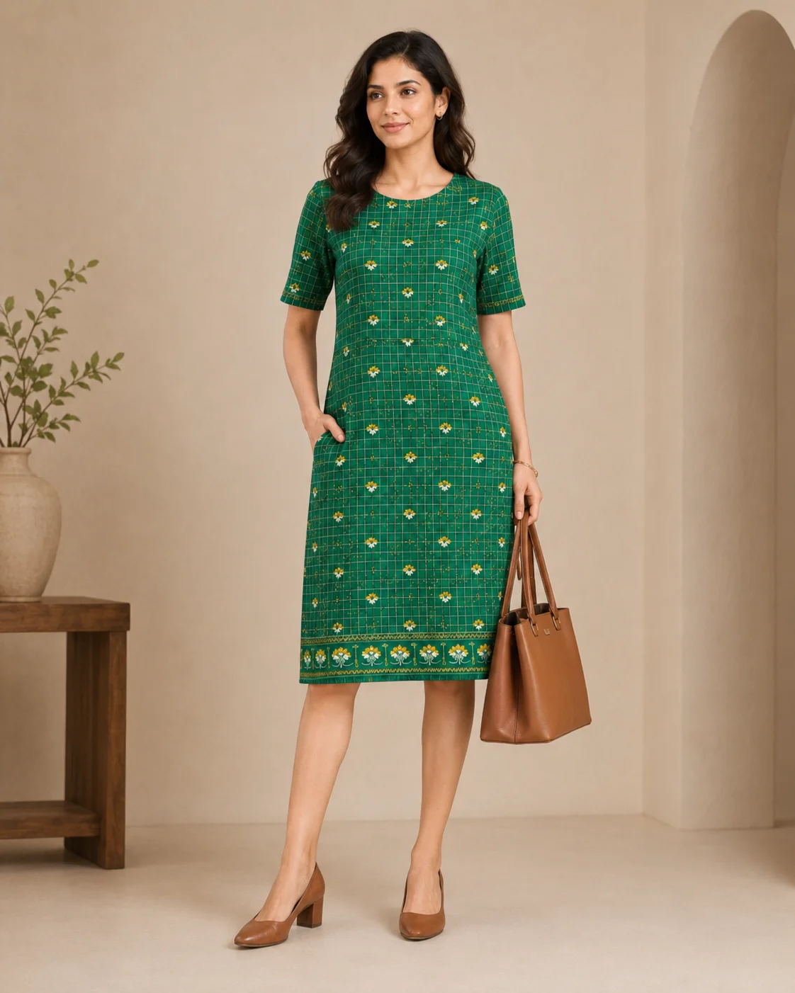 Green Garden Pocket Dress